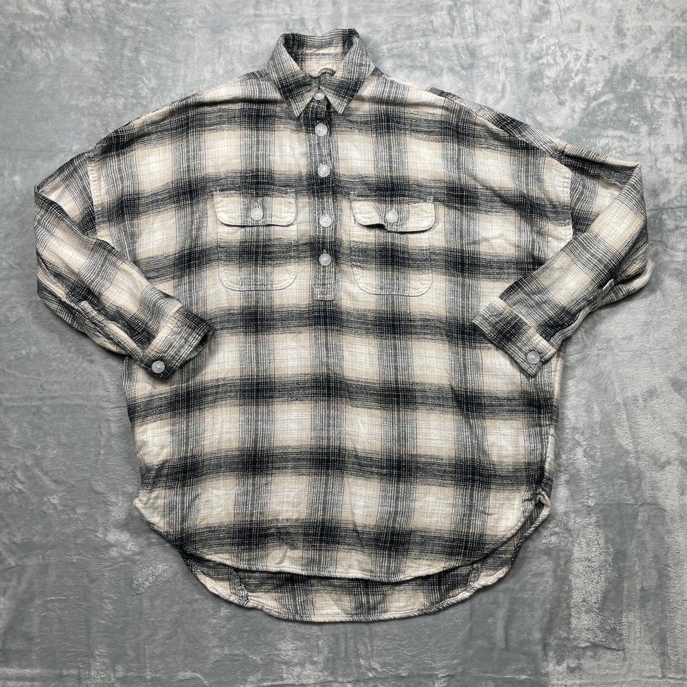 American Eagle Plaid Boyfriend Fit Pullover Flannel Shirt Womens Oversized M
